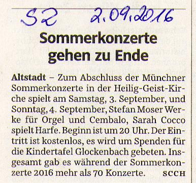 Sommerkonzerte mit Stefan Moser