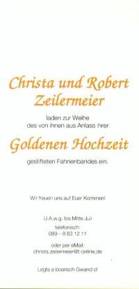 Goldene Hochzeit Christa u. Robert Zeilermeier München