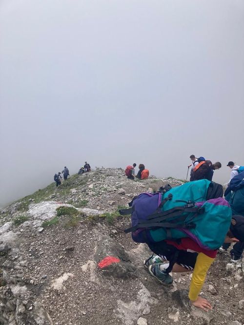 Wanderung zur Zugspitze einer Schulklasse