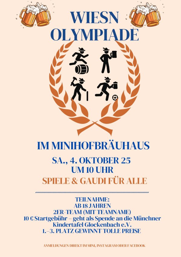 Kirchweih am Mini-Hofbräuhaus im Englischen Garten mit der Kindertafel