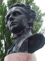 Büste König Ludwig II auf der Corneliusbrücke von Ferdinand Miller