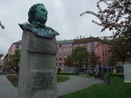 Gärtnerplatz, Stelenbüste Friedrich von Gärtner, Bildhauer Maximilian Ritter von Widnmann, näheres siehe Wikipedia